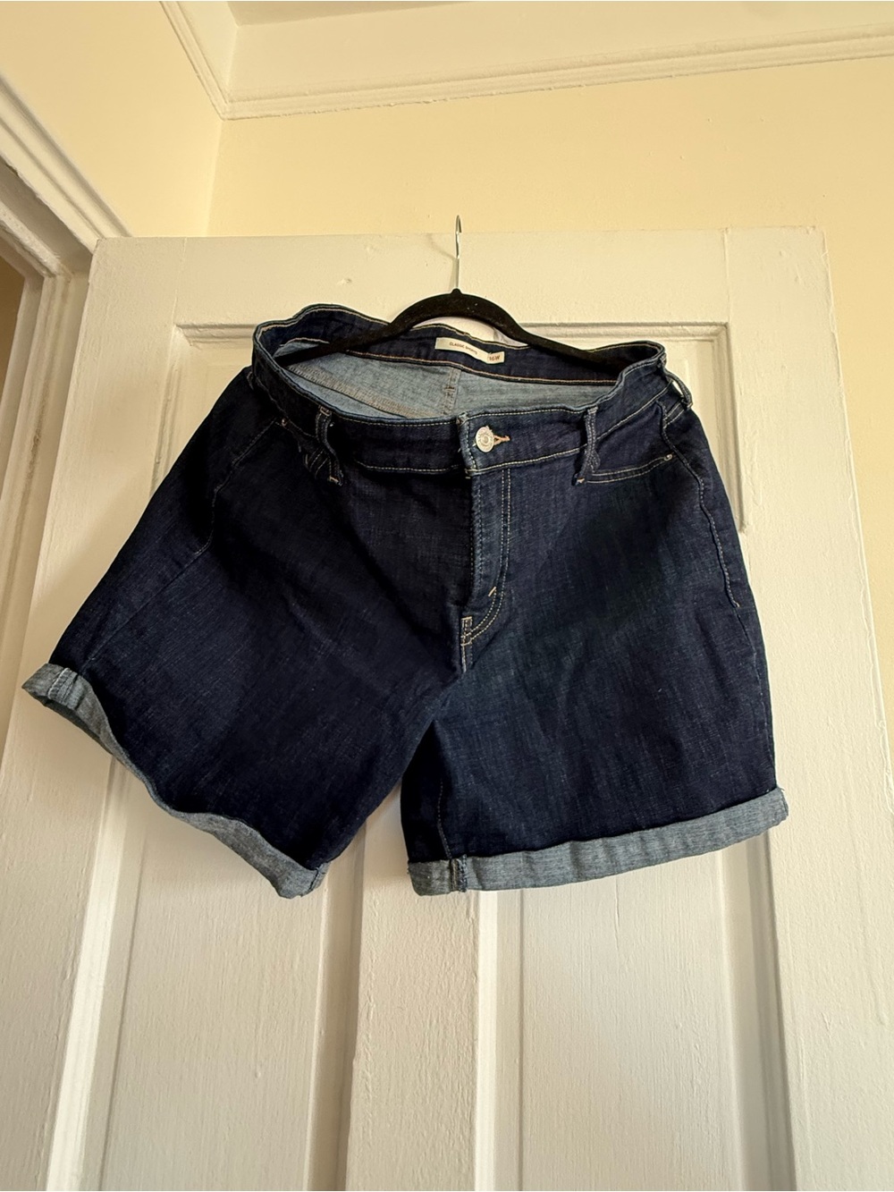 Levi's Dark Indigo Rolled-Hem Jean Shorts